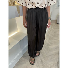 Chocolate Brown Satin Balloon Cuffed Trousers