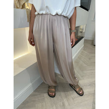 Taupe Satin Balloon Cuffed Trousers