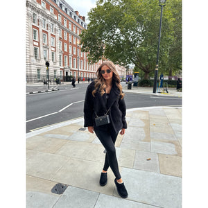 Black Teddy Aviator Style Jacket