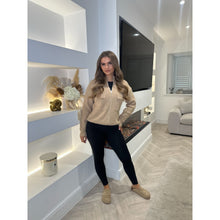 Camel Knitted Zip Pocket Cardigan