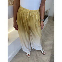 Yellow Ombré Print Pleated Trousers