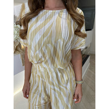Lemon Zebra Print Pleated Trouser Co Ord