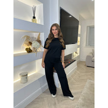 Black T-Shirt Wide Leg Lounge Set