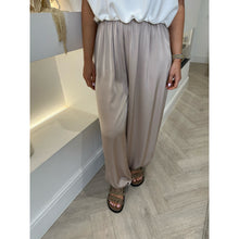 Taupe Satin Balloon Cuffed Trousers