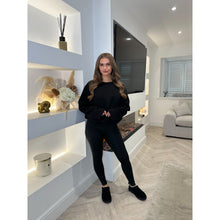 Black Elasticated Hem Fleece Lined Jumper