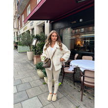 Cream Teddy Aviator Style Jacket