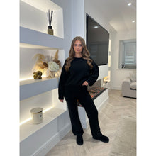 Black Wool Blend Sweatshirt Lounge Co Ord