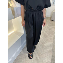 Black Satin Balloon Cuffed Trousers