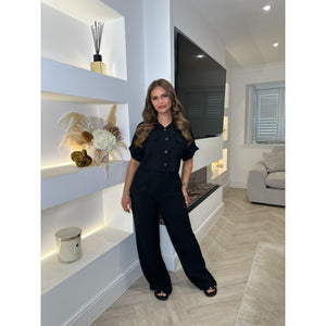 Black Shirt Wide Leg Co Ord