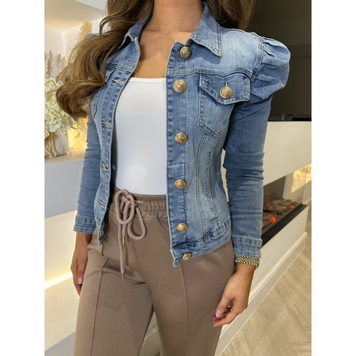 Puff Sleeve Denim Jacket