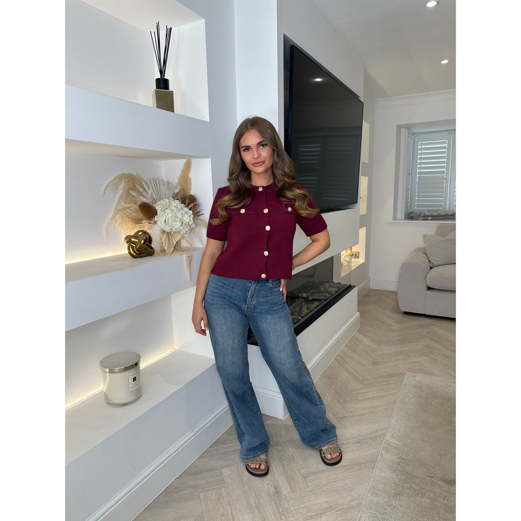 Mid Wash Denim Straight Leg Jeans