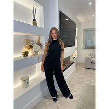 Black Contrast High Neck Lounge Set
