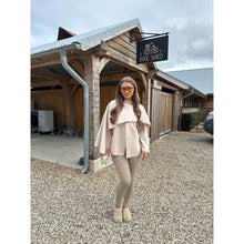 Beige Scarf Detail Poncho Cape