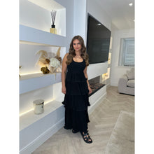 Black Ruffle Tiered Maxi Dress