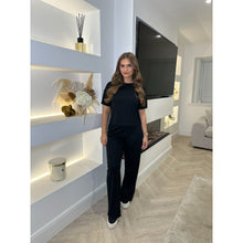 Black T-Shirt Wide Leg Lounge Set