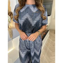 Grey Zig Zag Pleated Trouser Co Ord