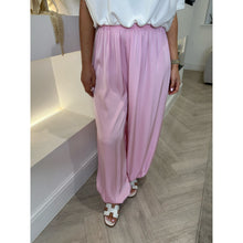 Baby Pink Satin Balloon Cuffed Trousers