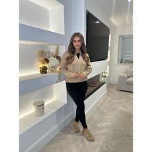 Camel Knitted Zip Pocket Cardigan