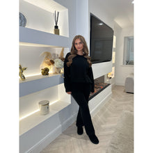 Black Wool Blend Sweatshirt Lounge Co Ord