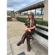 Chocolate Brown Asymmetric Waist Jeans