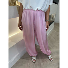 Baby Pink Satin Balloon Cuffed Trousers