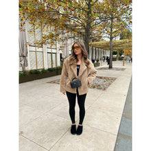 Camel Teddy Aviator Style Jacket