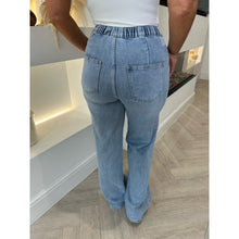 Light Denim Drawstring Waist Jeans