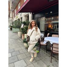 Cream Teddy Aviator Style Jacket