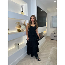 Black Ruffle Tiered Maxi Dress