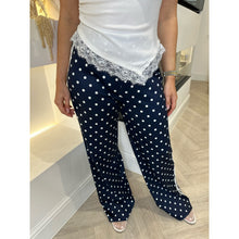 Navy Polka Dot Stripe Side Joggers