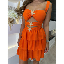 Orange Crinkle Starfish Detail Dress