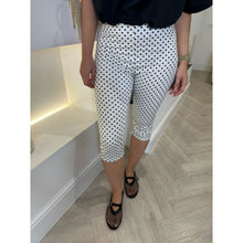White Polka Dot Capri Leggings