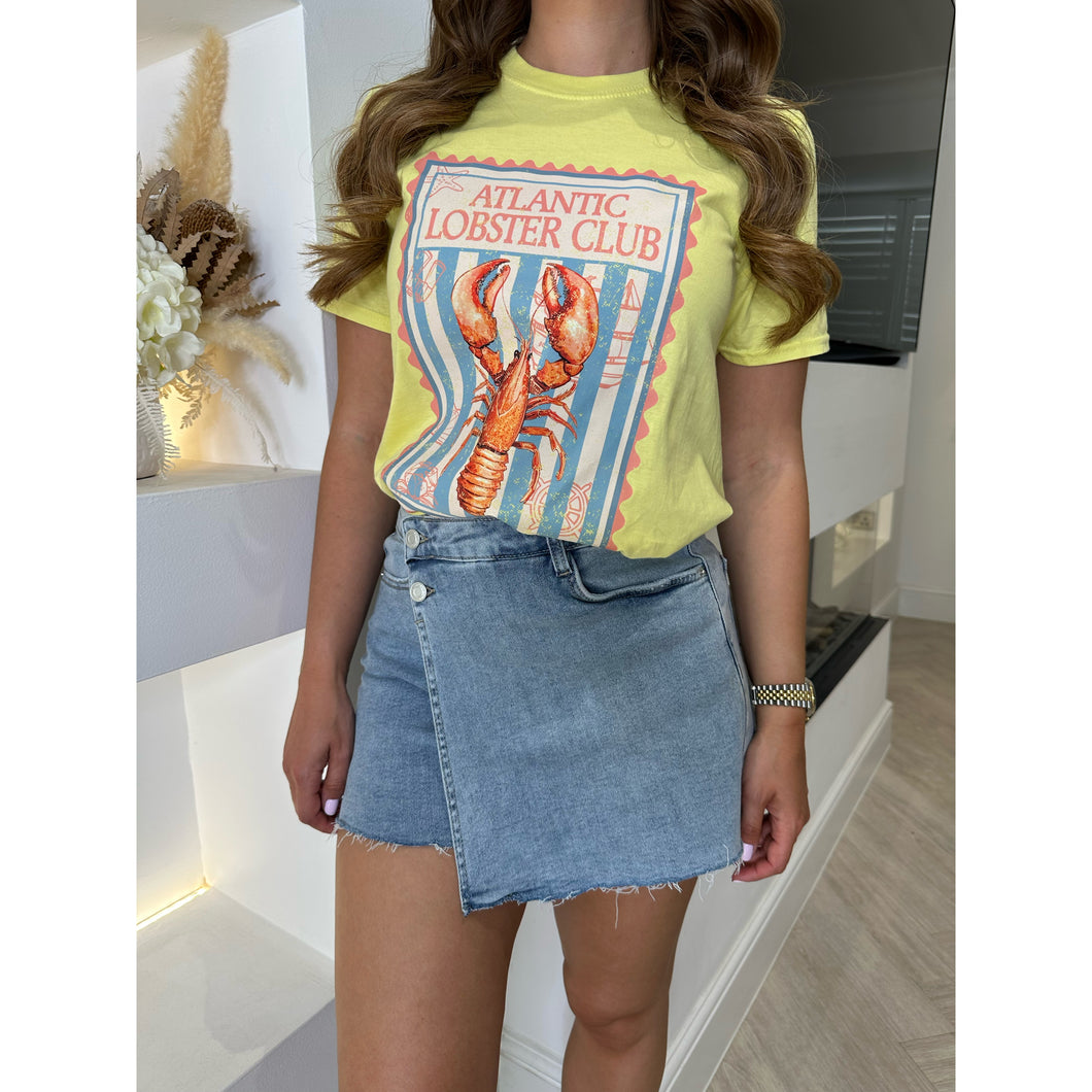 Yellow Lobster Graphic Print T-Shirt