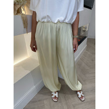 Lemon Satin Balloon Cuffed Trousers