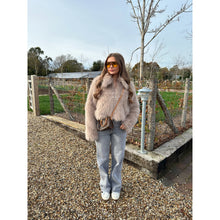 Latte Faux Fur Collared Zip Up Jacket