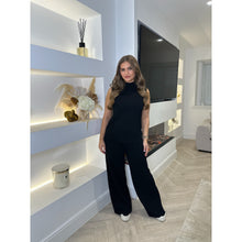 Black High Neck Fine Knit Lounge Set