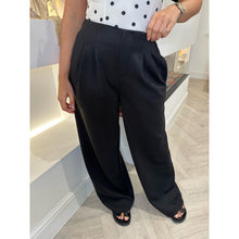 Black Pintuck Straight Leg Joggers