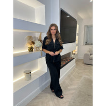 Black Linen Style Drawstring Co Ord