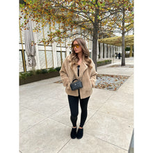 Camel Teddy Aviator Style Jacket