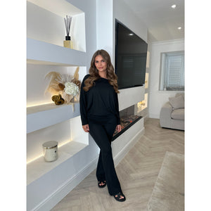 Black One Shoulder Lounge Set