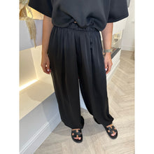 Black Satin Balloon Cuffed Trousers