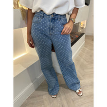 Polka Dot Straight Leg Jeans
