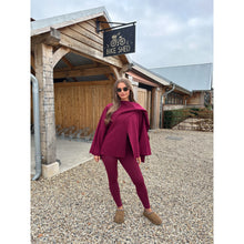 Burgundy Scarf Detail Poncho Cape