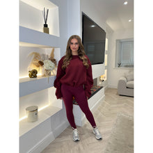 Burgundy Elasticated Hem Fleece Lined Jumper