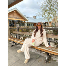 Beige Wool Blend Sweatshirt Lounge Co Ord