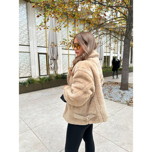 Camel Teddy Aviator Style Jacket