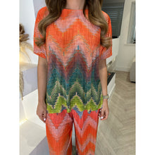 Orange Zig Zag Pleated Trouser Co Ord