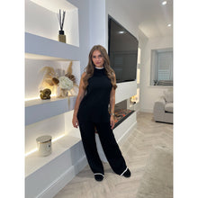 Black Contrast High Neck Lounge Set