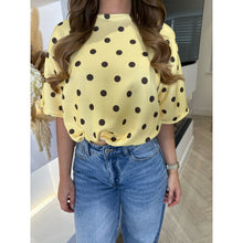 Lemon Polka Dot Bubble Hem T-Shirt