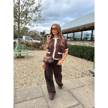 Chocolate Brown Asymmetric Waist Jeans